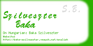 szilveszter baka business card